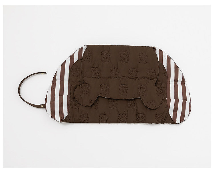 Adorable Teddy Bear Embroidered Baby Changing Pad - Foldable & Portable Travel Underpad for Infants