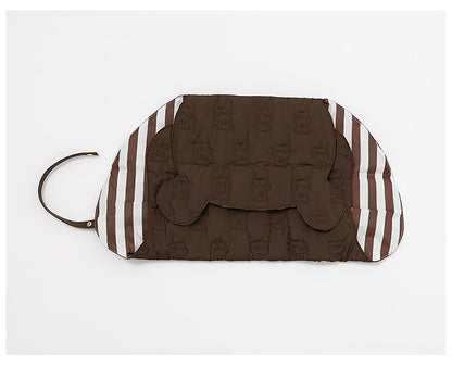 Adorable Teddy Bear Embroidered Baby Changing Pad - Foldable & Portable Travel Underpad for Infants