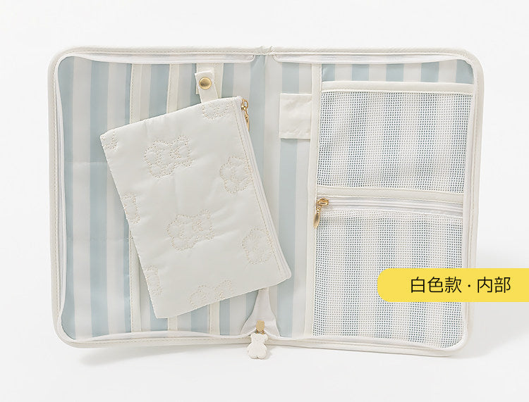 Cartoon Cute Bear Travel Organizer Bag - Passport Ticket Card Multi-Purpose Document Holder