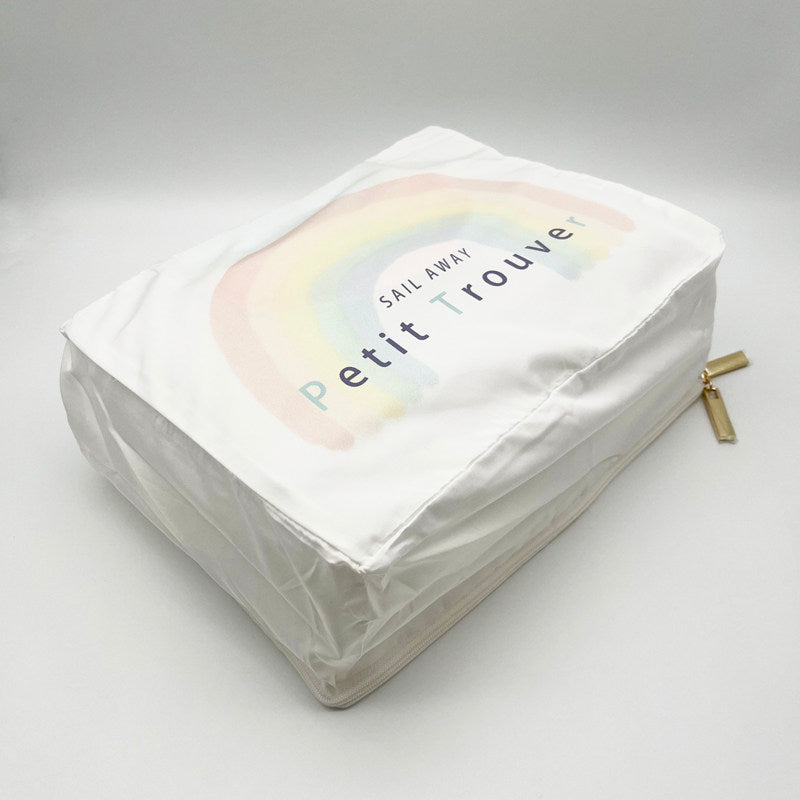 Petit Trouver Rainbow Print Soft Fabric Travel Clothing Storage Organizer Bag