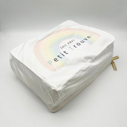Petit Trouver Rainbow Print Soft Fabric Travel Clothing Storage Organizer Bag