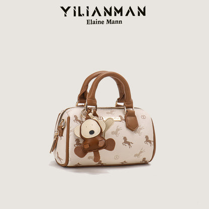 Exclusive Niche Design Vibrant Cylindrical Boston Bag for Women, Stylish Dual-use Top Handle Shoulder & Crossbody Bag
