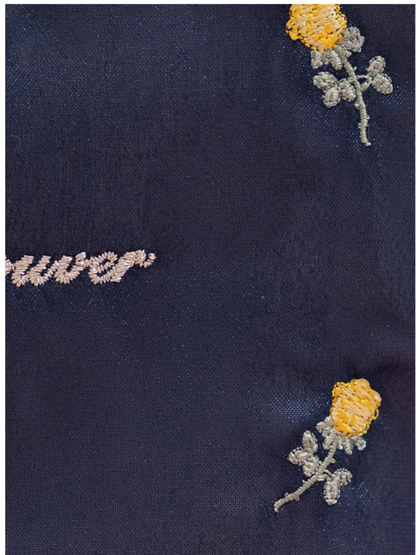 Petit Secret PETIT TROUVER Rose Embroidered Satin Small Cosmetic Bag