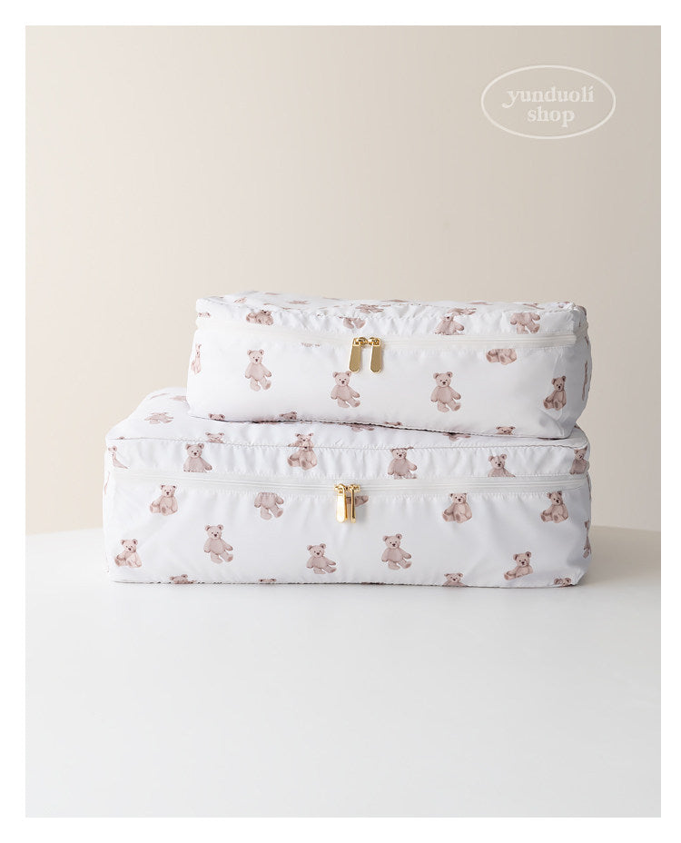Soft, Cute and Adorable Cartoon Bear-Themed Travel Storage Set: Lightweight Storage Bags for Clothes and Underwear