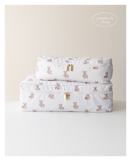 Soft, Cute and Adorable Cartoon Bear-Themed Travel Storage Set: Lightweight Storage Bags for Clothes and Underwear