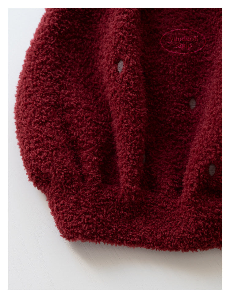 Cute Cuddly Fluffy Plush Big Strawberry Hair Drying Cap - Soft Fleece Turban Hair Wrap