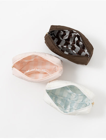 Cute Cartoon Bear Embroidery Lightweight Pouch | Cosmetic & Storage Bag