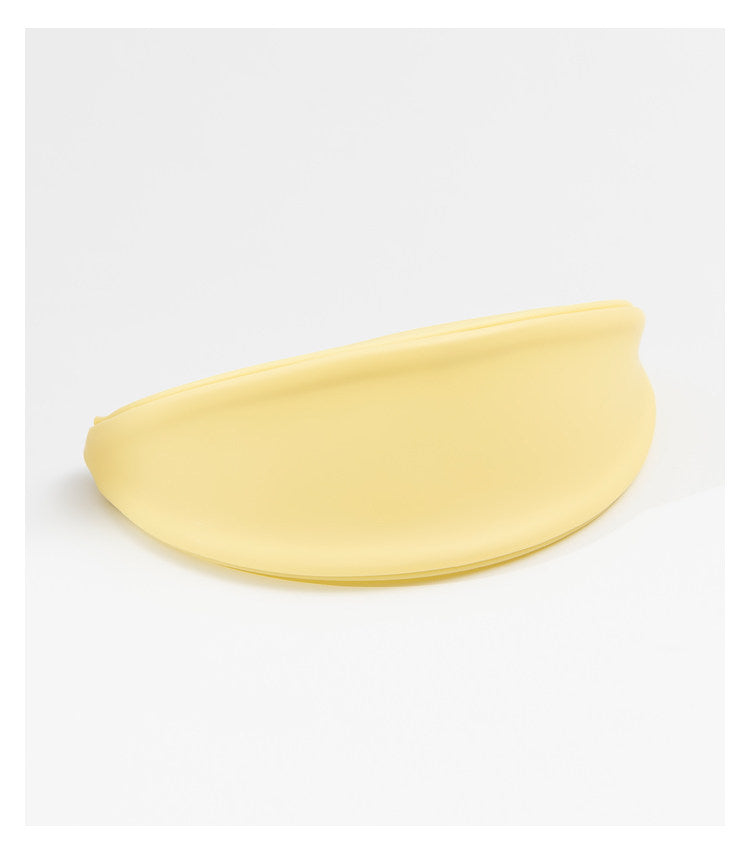 Fresh Minimalist Cartoon Fruit Shaped Semicircular Cosmetic Bag - Cute Watermelon & Pomelo Themed Makeup Pouch