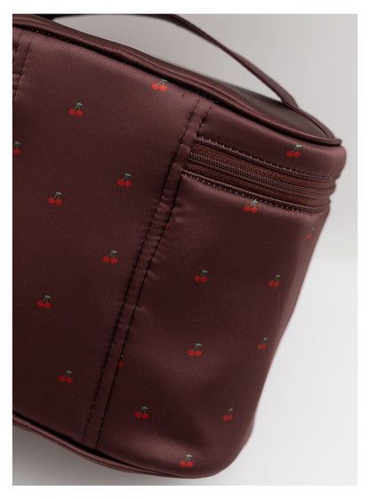 PETIT TROUVER Sweet Lovely Small Chttps://admin.shopify.com/store/abb665-90/productsherry Makeup Organizer - Handheld Bucket Style Cosmetic Storage Pouch