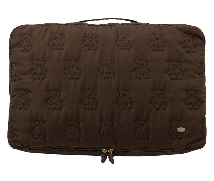 Adorable Teddy Bear Embroidered Travel Organizer - Multi-Purpose Clothing Sorting Bag for Luggage & Home Storage