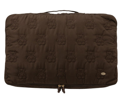 Adorable Teddy Bear Embroidered Travel Organizer - Multi-Purpose Clothing Sorting Bag for Luggage & Home Storage