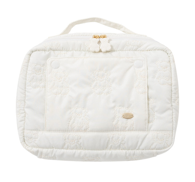 Cute Cartoon Bear Embroidery Diaper Bag | Small Handheld Storage Bag for Moms