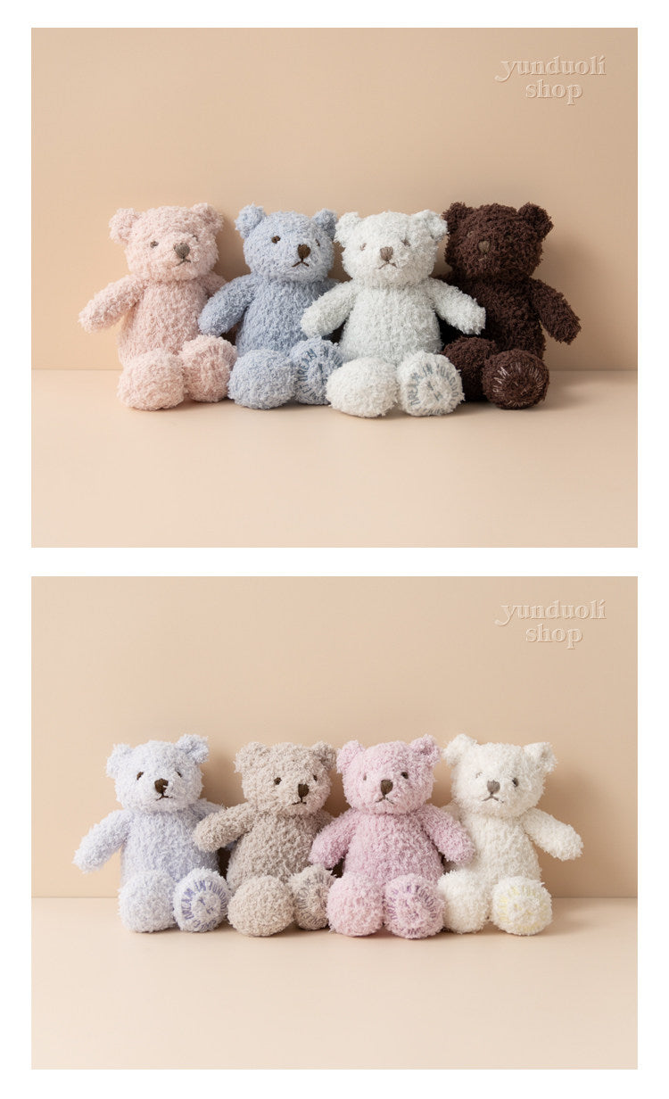 Cute & Adorable Fluffy Solid-color Little Bear Plush Doll | Baby Comfort Toy