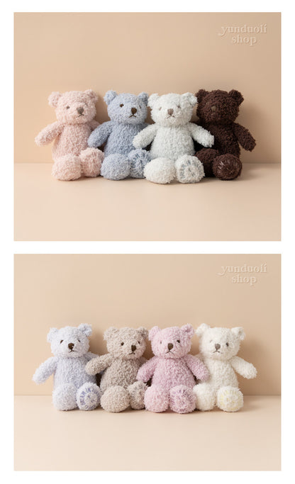 Cute & Adorable Fluffy Solid-color Little Bear Plush Doll | Baby Comfort Toy