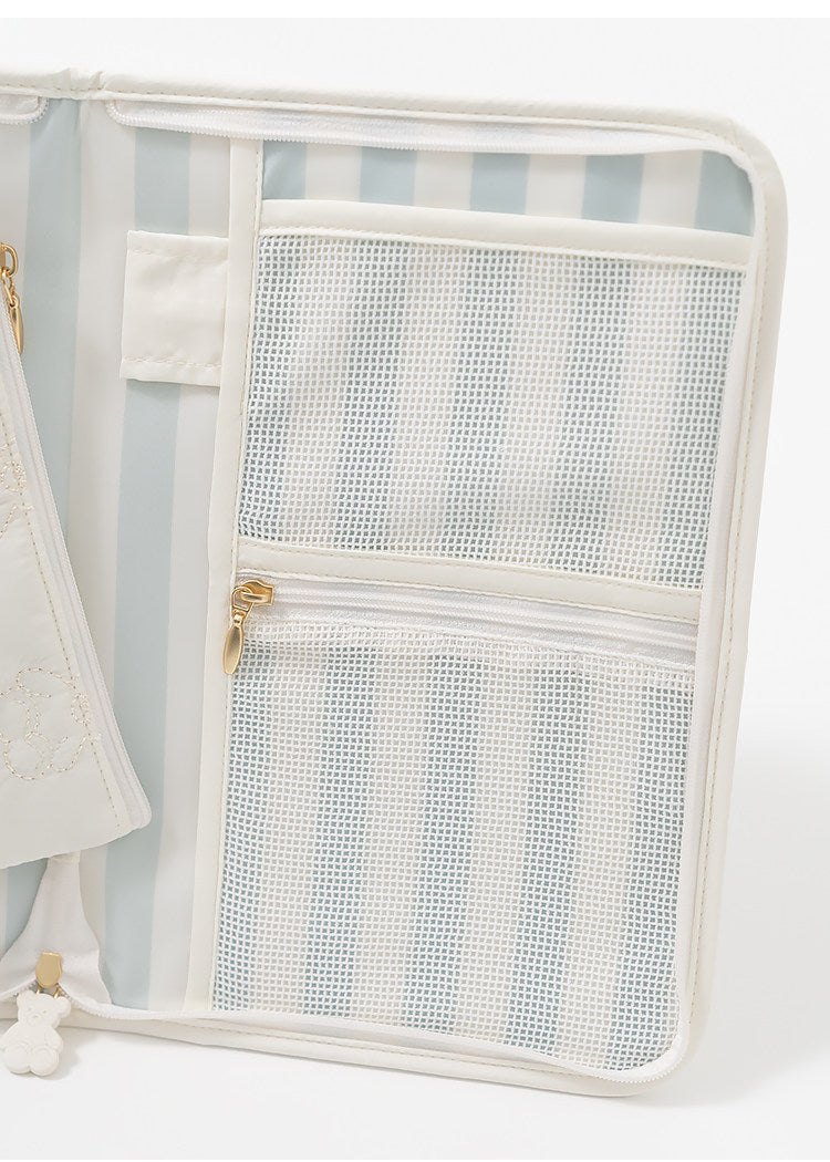 Cartoon Cute Bear Travel Organizer Bag - Passport Ticket Card Multi-Purpose Document Holder