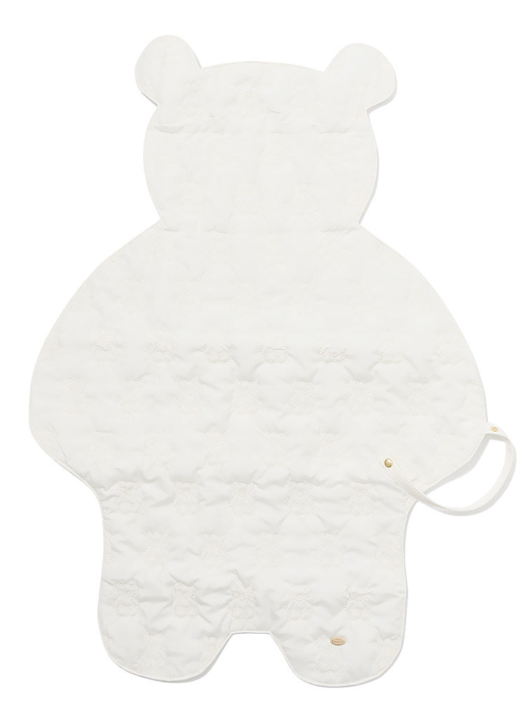 Adorable Teddy Bear Embroidered Baby Changing Pad - Foldable & Portable Travel Underpad for Infants