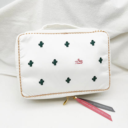 Petit Secret PETIT TROUVER Little Cactus Embroidered Makeup Bag/Travel Organizer Bag