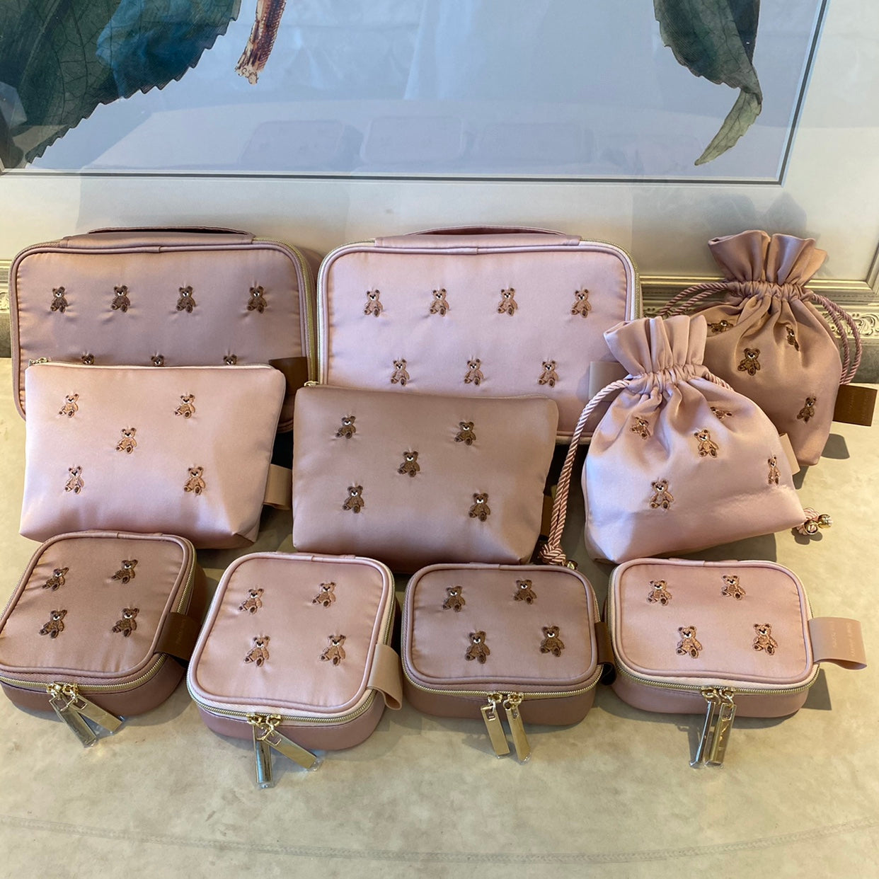 Petit Secret PETIT TROUVER Mini Bear Embroidered Storage Case Makeup Bag