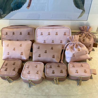 Petit Secret PETIT TROUVER Mini Bear Embroidered Storage Case Makeup Bag