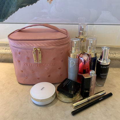 Petit Secret PETIT TROUVER Embroidered Hearts Travel Case Makeup Bag