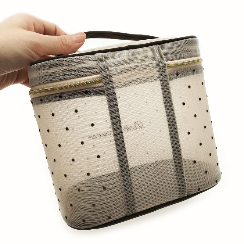 Petit Secret PETIT TROUVER Polka Dot Mesh Vanity Pouch