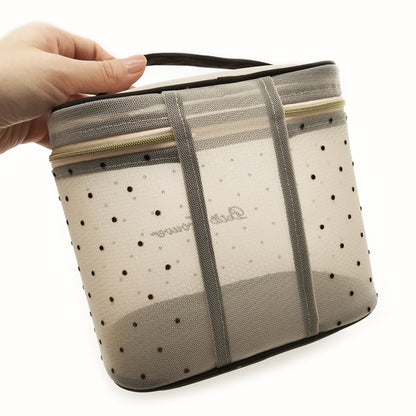 Petit Secret PETIT TROUVER Polka Dot Mesh Vanity Pouch