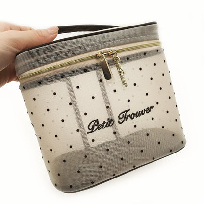 Petit Secret PETIT TROUVER Polka Dot Mesh Vanity Pouch