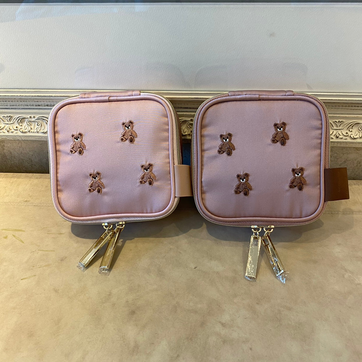 Petit Secret PETIT TROUVER Mini Bear Embroidered Storage Case Makeup Bag