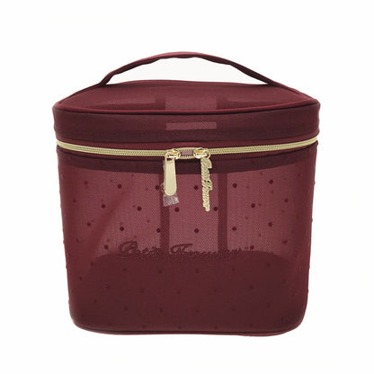 Petit Secret PETIT TROUVER Polka Dot Mesh Vanity Pouch