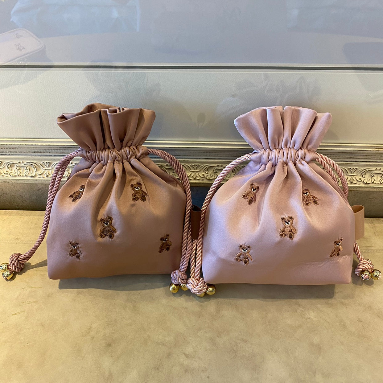 Petit Secret PETIT TROUVER Mini Bear Embroidered Storage Case Makeup Bag