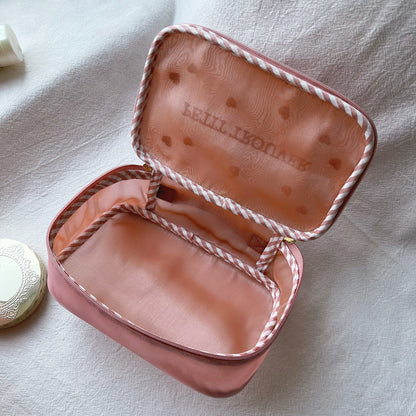 Petit Secret PETIT TROUVER Embroidered Hearts Travel Case Makeup Bag