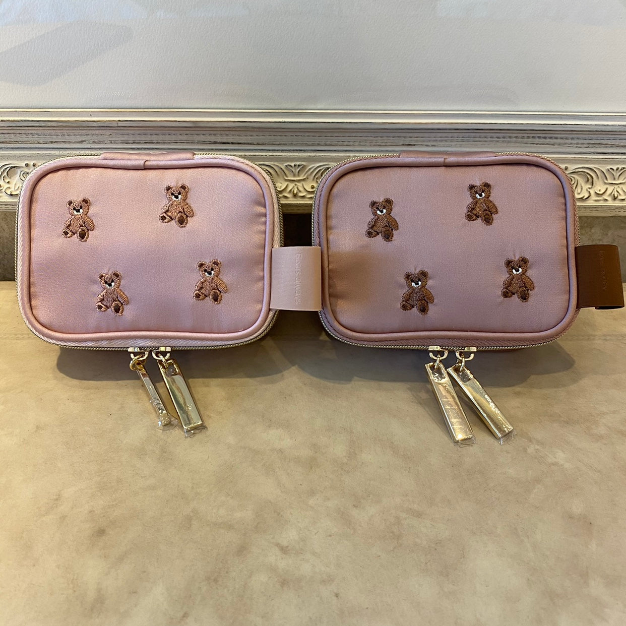 Petit Secret PETIT TROUVER Mini Bear Embroidered Storage Case Makeup Bag
