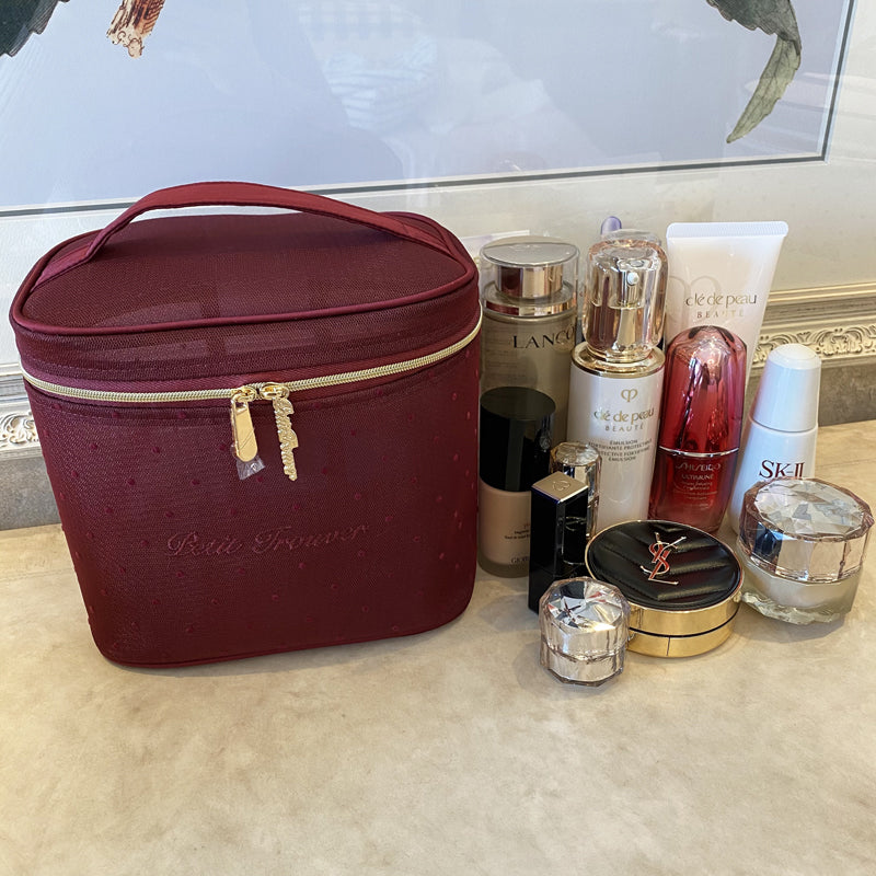 Petit Secret PETIT TROUVER Polka Dot Mesh Vanity Pouch