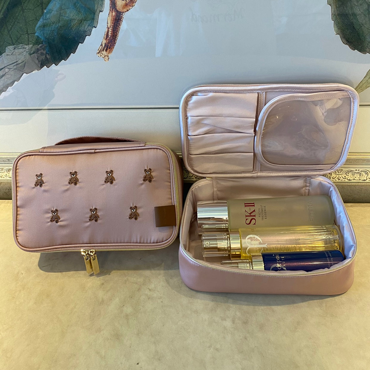 Petit Secret PETIT TROUVER Mini Bear Embroidered Storage Case Makeup Bag