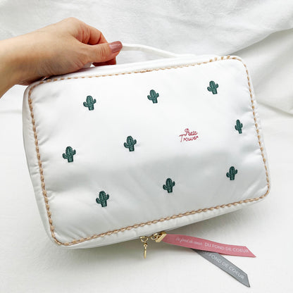 Petit Secret PETIT TROUVER Little Cactus Embroidered Makeup Bag/Travel Organizer Bag