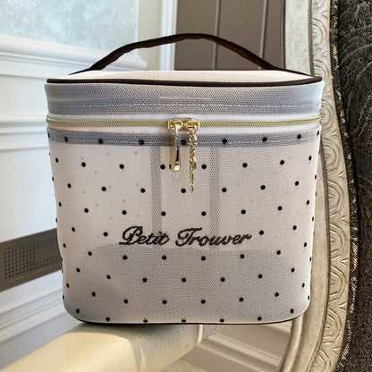 Petit Secret PETIT TROUVER Polka Dot Mesh Vanity Pouch