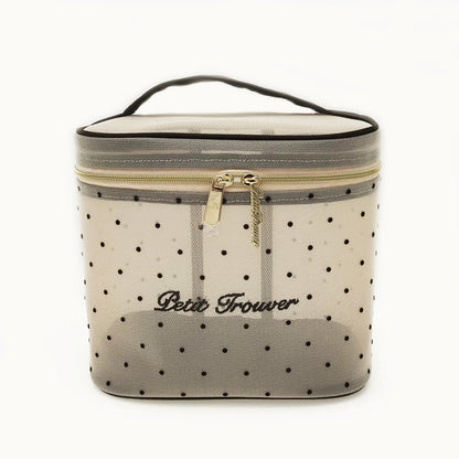 Petit Secret PETIT TROUVER Polka Dot Mesh Vanity Pouch