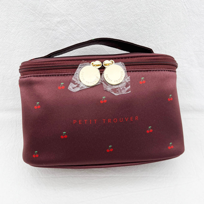 Petit Secret PETIT TROUVER sweet little cherry print portable travel makeup bag