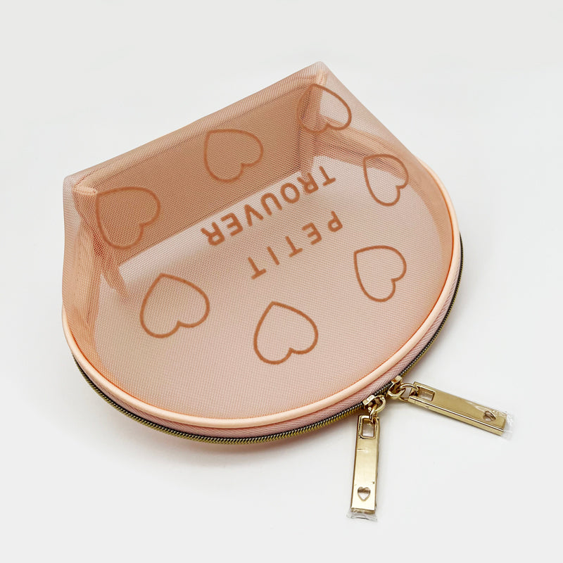Petit Secret PETIT TROUVER Heart-shaped Velvet Mesh Cosmetic Storage Bag