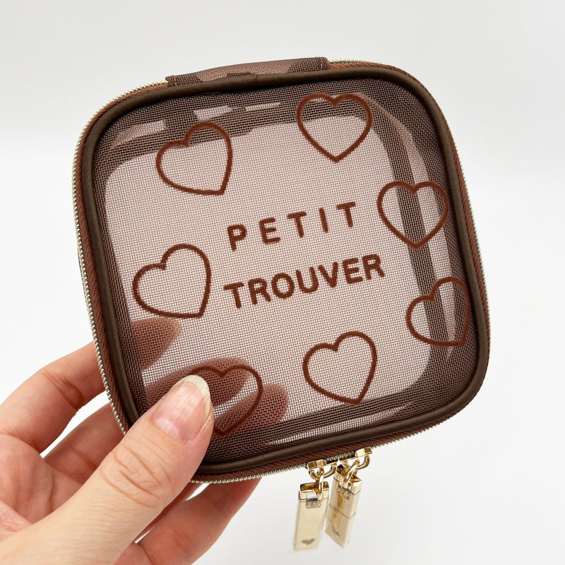 Petit Secret PETIT TROUVER Heart-shaped Velvet Mesh Cosmetic Storage Bag
