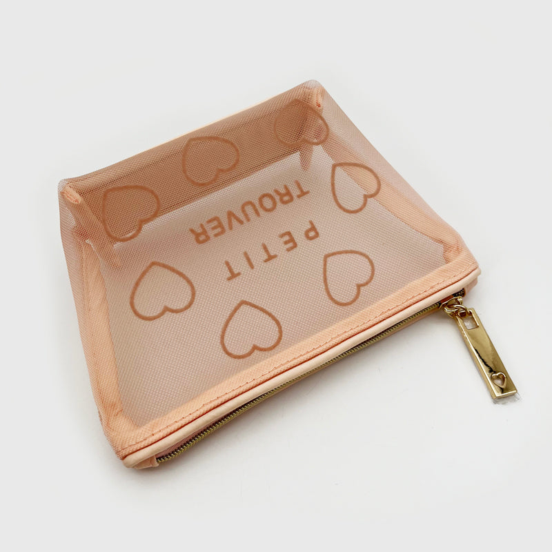 Petit Secret PETIT TROUVER Heart-shaped Velvet Mesh Cosmetic Storage Bag