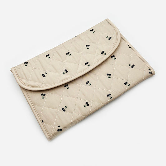 Pregnancy Document Wallet with Cherry Print - Horizontal Card & Record Holder for Expecting Mothers