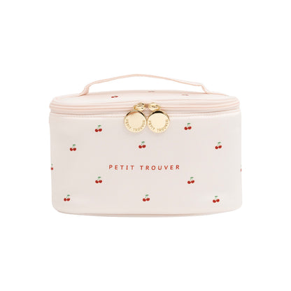 PETIT TROUVER Sweet Lovely Small Chttps://admin.shopify.com/store/abb665-90/productsherry Makeup Organizer - Handheld Bucket Style Cosmetic Storage Pouch