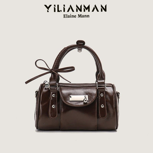 Versatile Vintage Boston Bag for Women, Premium Textured Stylish Small Shoulder Bag, Multi-Wear Daily Crossbody Bag