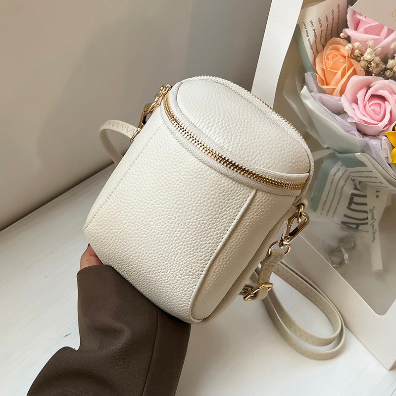 Women's Genuine Cowhide Leather Mini Bag, Trendy Versatile Soft Shoulder & Crossbody Bag, Multi-purpose Women's Cell Phone Bag with Soft Texture