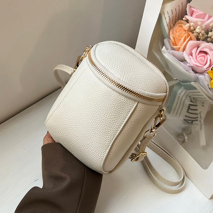 Women's Genuine Cowhide Leather Mini Bag, Trendy Versatile Soft Shoulder & Crossbody Bag, Multi-purpose Women's Cell Phone Bag with Soft Texture