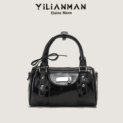 Versatile Vintage Boston Bag for Women, Premium Textured Stylish Small Shoulder Bag, Multi-Wear Daily Crossbody Bag