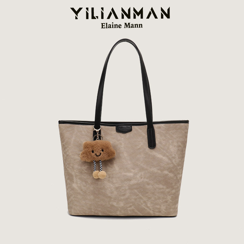 Women's Niche Design Large Capacity Commute Tote Bag, Spacious School Book Bag for Students, Versatile Shoulder & Top Handle Handbag