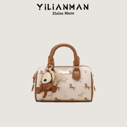 Exclusive Niche Design Vibrant Cylindrical Boston Bag for Women, Stylish Dual-use Top Handle Shoulder & Crossbody Bag